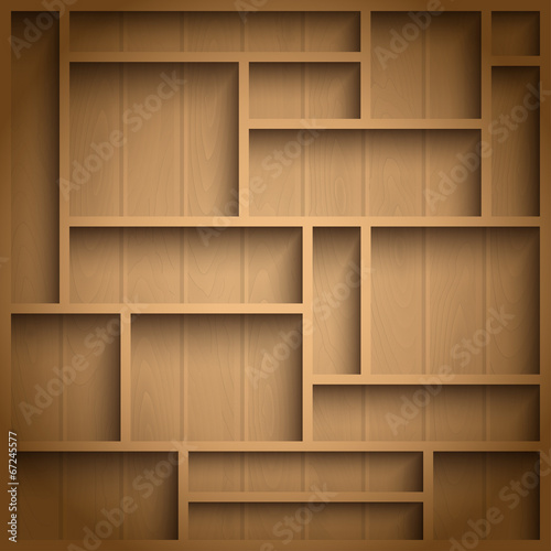 Wooden shelves