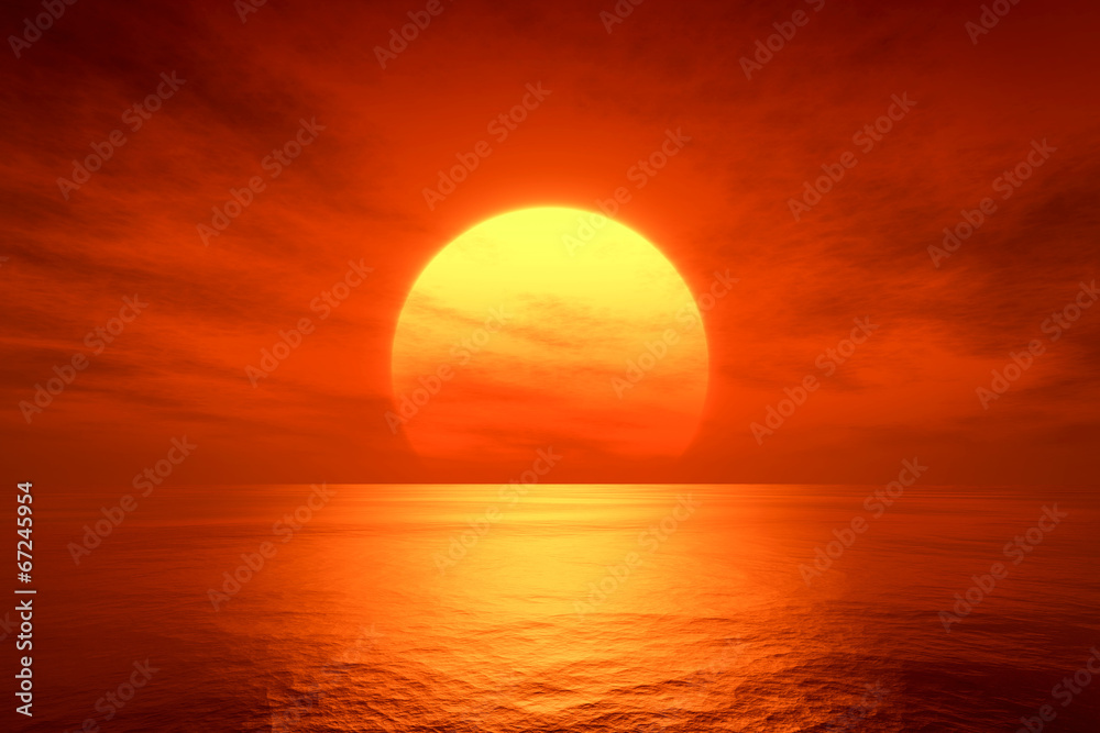 Fototapeta czerwony zachód słońca