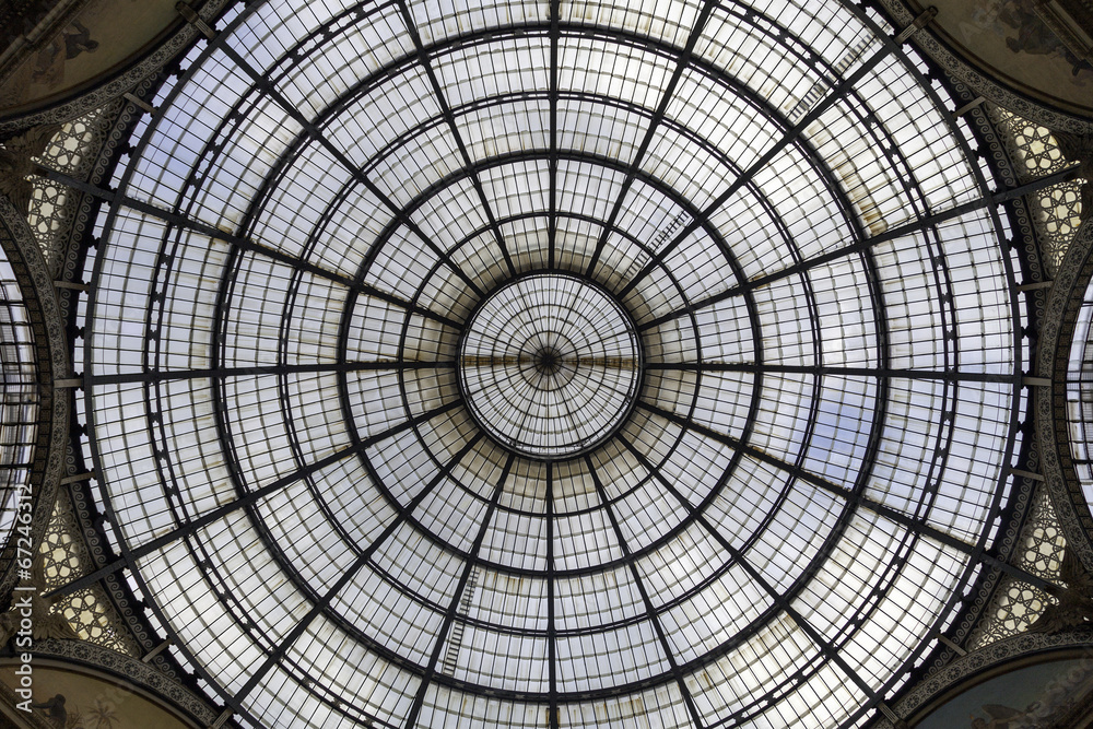 Dome of Galleria Vittorio Emanuele, Milan. Color image