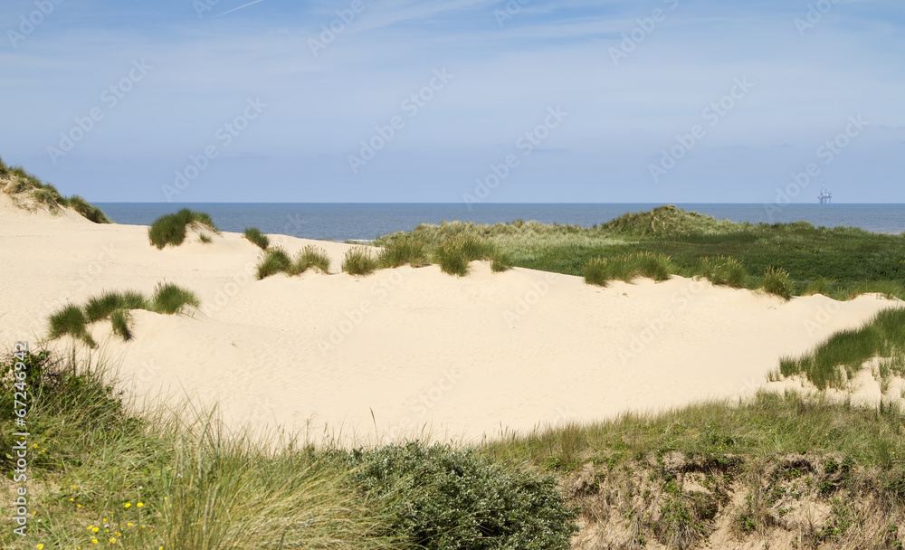 Sand dunes and grasses at Formby beach near Liverpool UK Sand dunes and grasses at Formby beach near Liverpool UK
