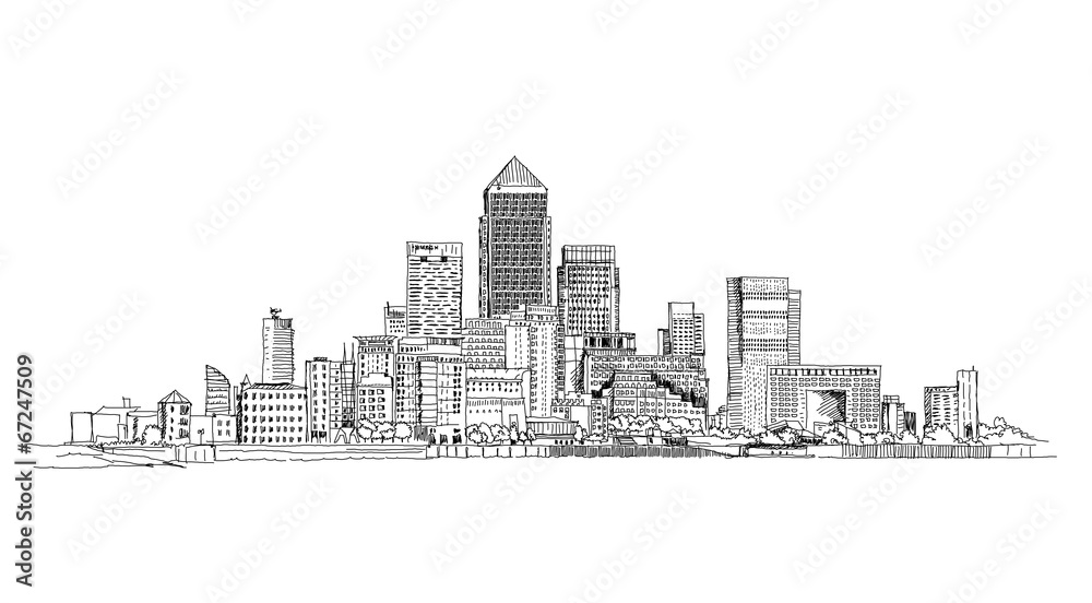 Canary Wharf business aria, London, Sketch collection