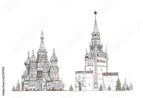 Sketch collection, Moscow famous buildings