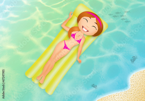 girl sunbathes