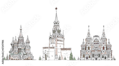 Photography Sketch collection, Moscow famous buildings