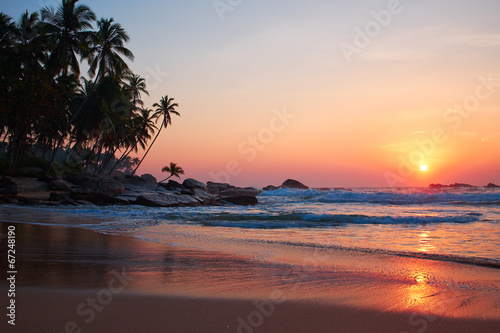 Sunset and Tropical beach