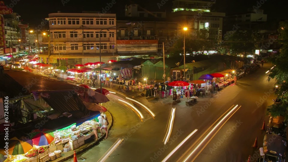 HD Time Lapse night market