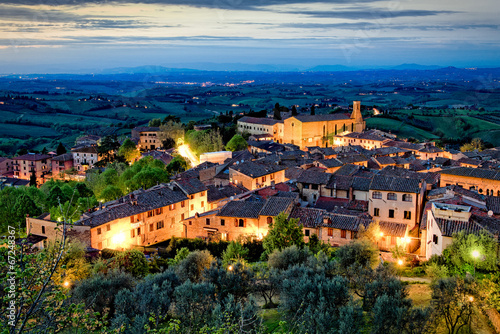 Night view From Tower of San Gimignano