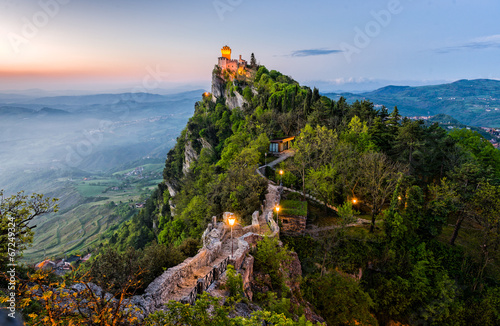 San Marino Castle at Sunrise