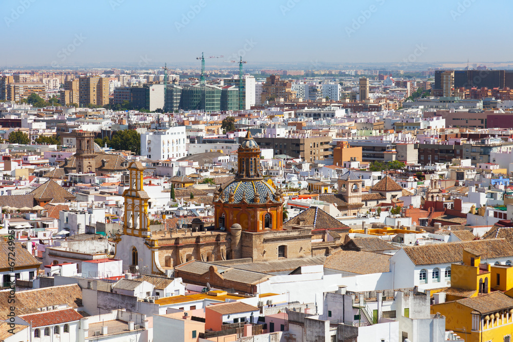  top view on the city of Seville in Spain