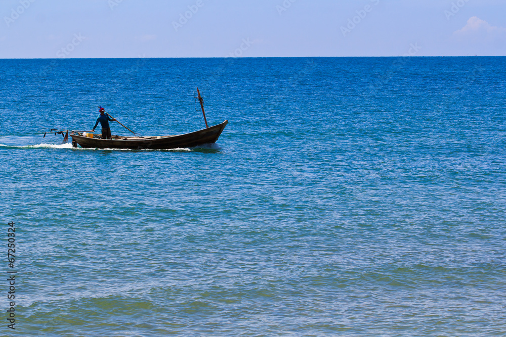 Obraz premium Fishing boat at Andaman sea in Thailand