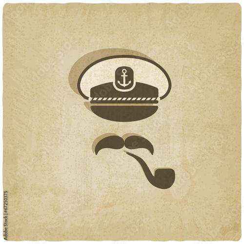 Captain mustache pipe old background