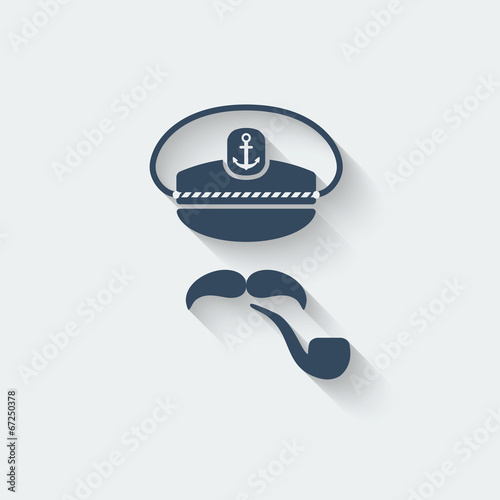Captain mustache pipe design element