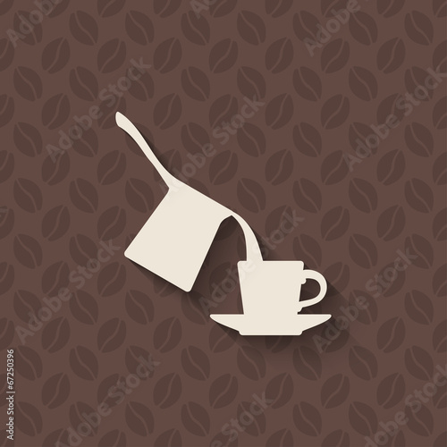 coffee turk and cup on seamless background