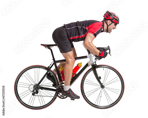 Fototapeta Naklejka Na Ścianę i Meble -  cyclist sprints on a bike