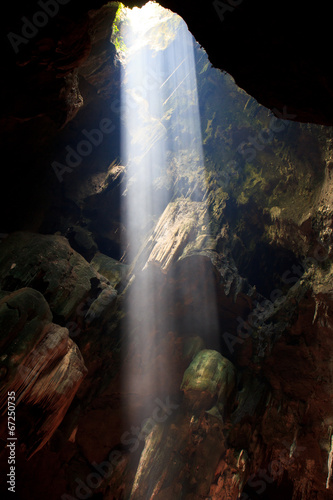 Sunbeam into the cave at the national park