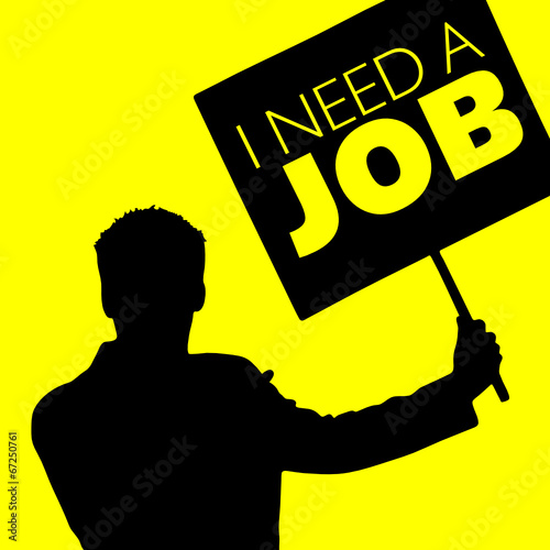 man with the slogan i need a job