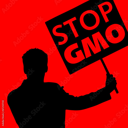 man with the slogan stop gmo