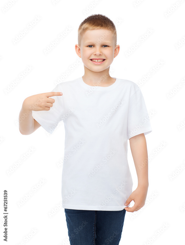 smiling little boy in blank white t-shirt smiling little boy in blank white t-shirt