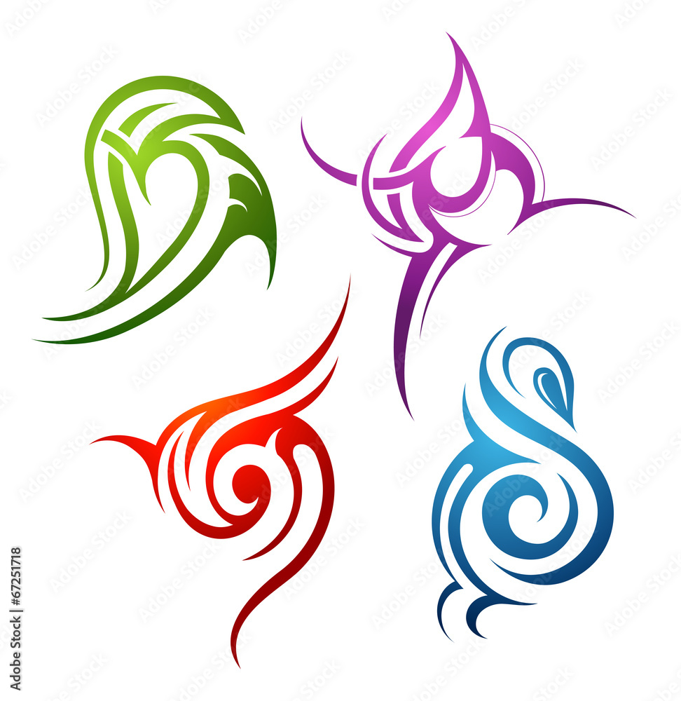 Tribal art design elements Tribal art design elements
