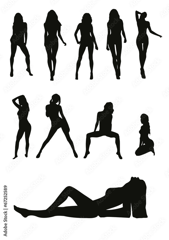 bikini girls silhouettes Stock Vector Adobe Stock