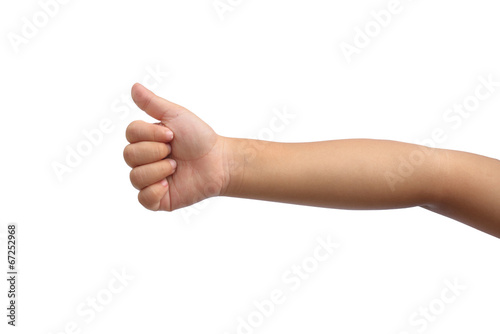 Kid hand shown thumb up symbol