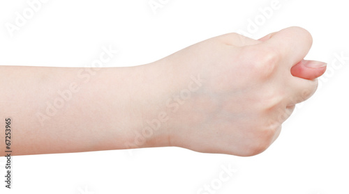 side view of fig finger sign - hand gesture