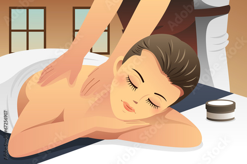 Woman enjoying massage