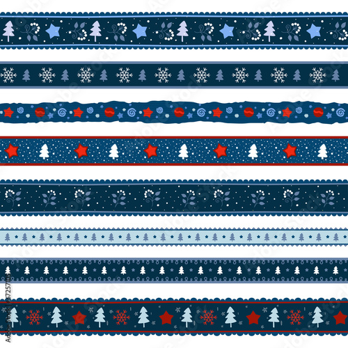 Christmas ribbon seamless pattern