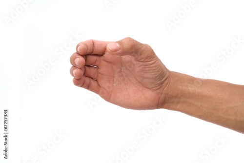 Guy hand show hold thing symbol
