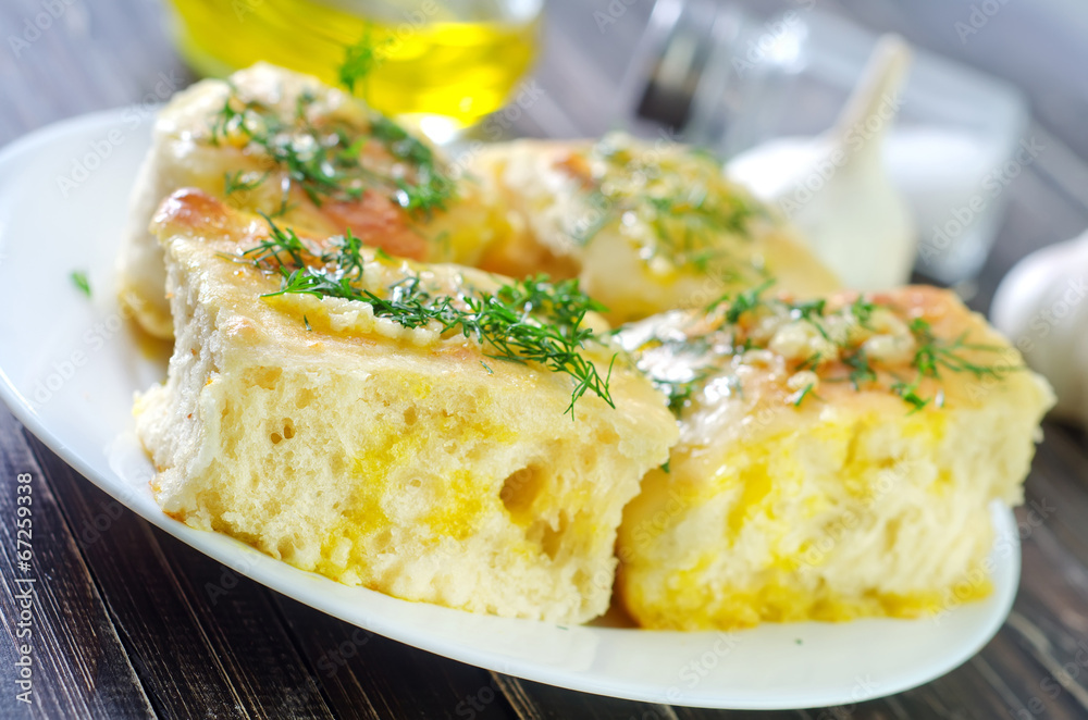 fresh bread with garlic fresh bread with garlic