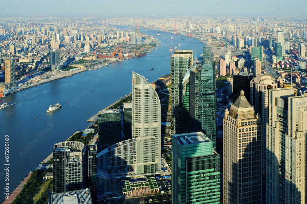 Fototapeta premium Aerial view of Shanghai