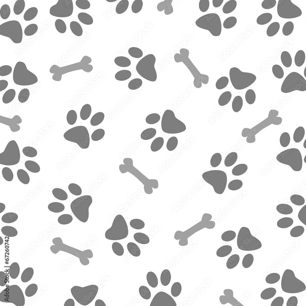 Grey Dog and Bone Pattern Grey Dog and Bone Pattern