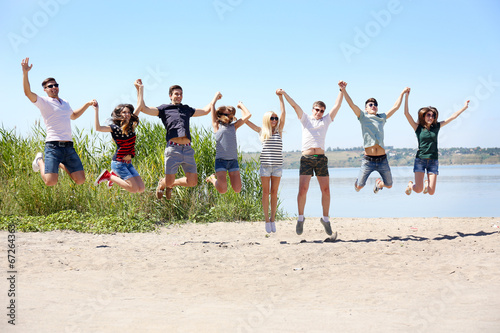 Group of friends at beach