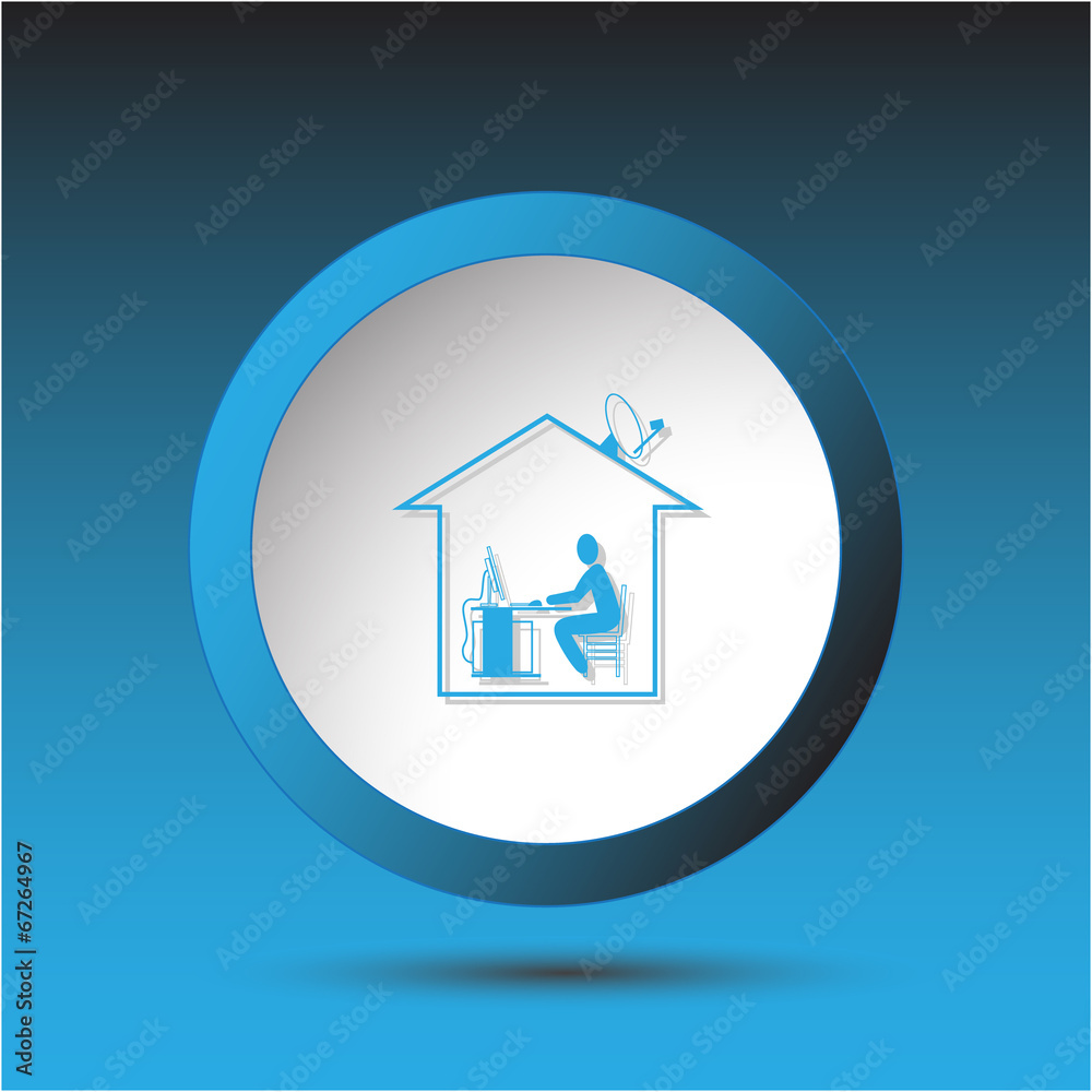 Home work. Plastic button. Vector illustration. Home work. Plastic button. Vector illustration.