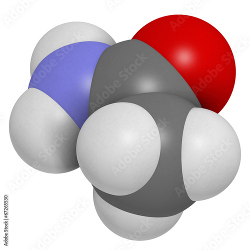 Acetamide (ethanamide) molecule. Used as plasticizer. photo