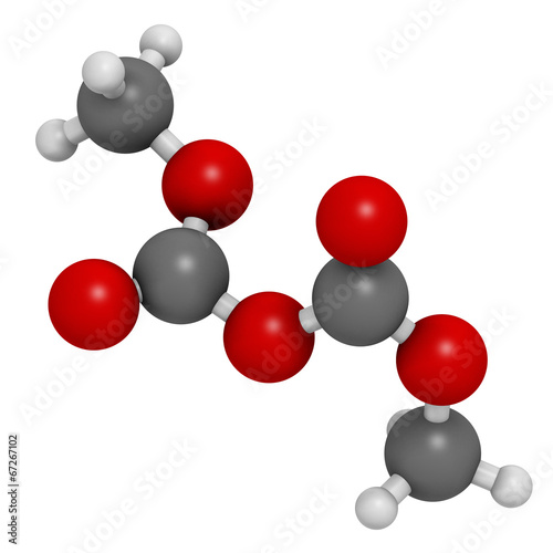 Dimethyl dicarbonate (DMDC) beverage preservative molecule. photo