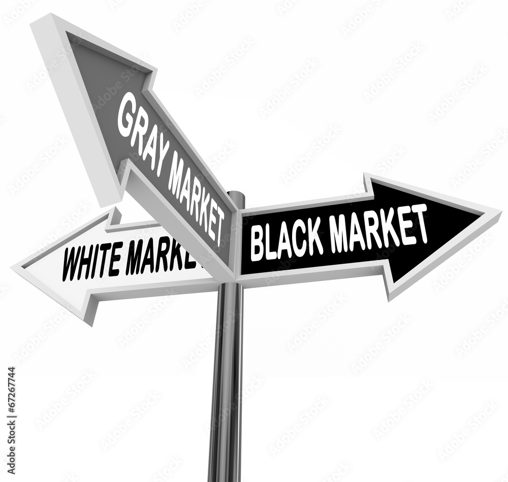 Black Gray White Market Road Street Signs Three Way Economy Black Gray White Market Road Street Signs Three Way Economy