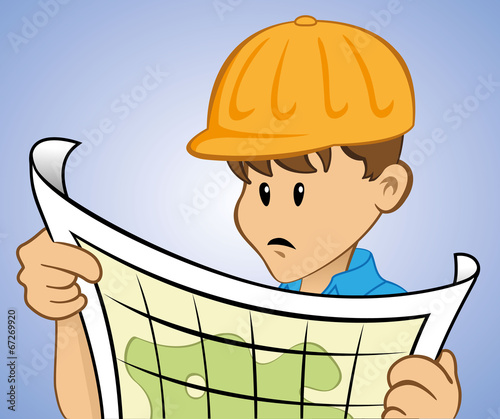 workers studying map