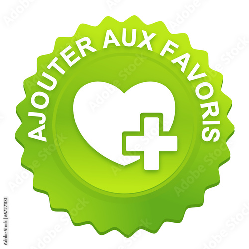 ajouter aux favoris sur bouton web denté vert