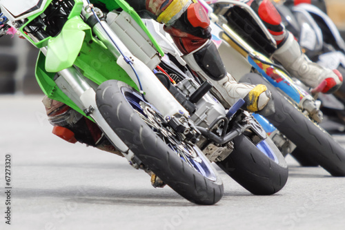 Motard motorcycle in corner of track
