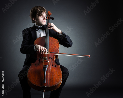 Fotografering Cellist playing classical music on cello