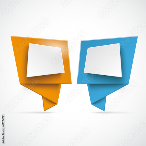 2 Origami Speech Bubbles