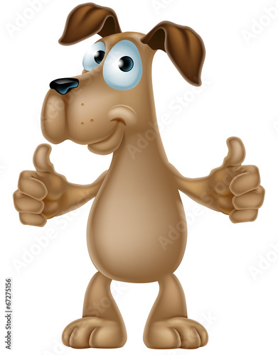 Dog cartoon giving thumbs up