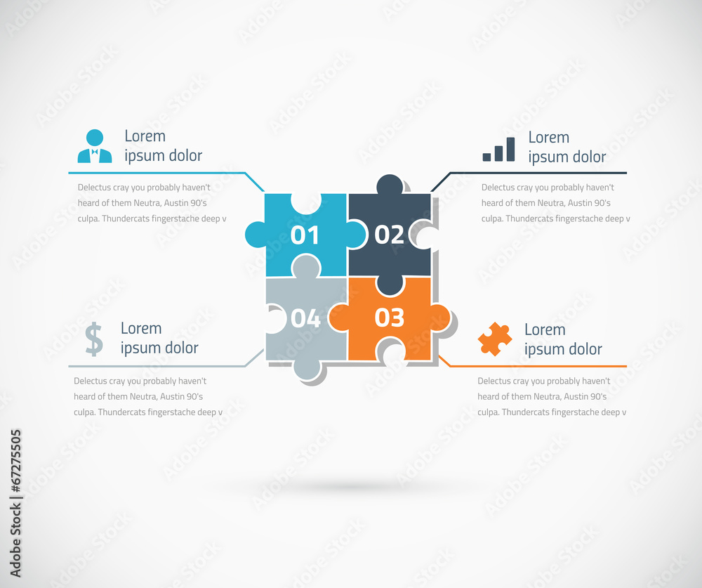 Naklejka Puzzle piece infographic options business concept vector