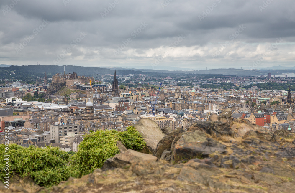 Wide view of Edinburgh skyline