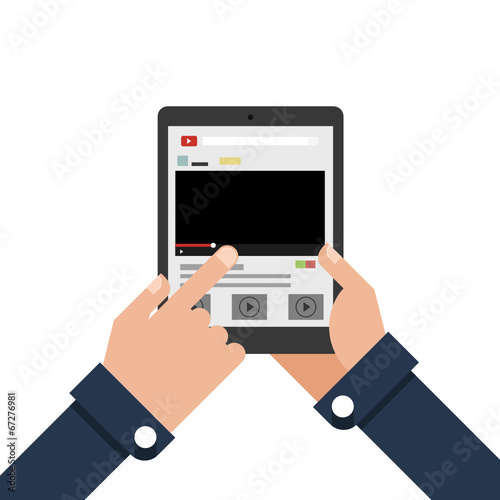 Businessman holding tablet - streaming media