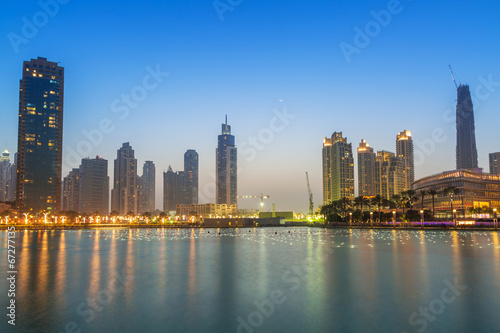 Downtown of Dubai at dusk, UAE