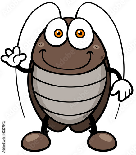 Vector illustration of cartoon cockroach