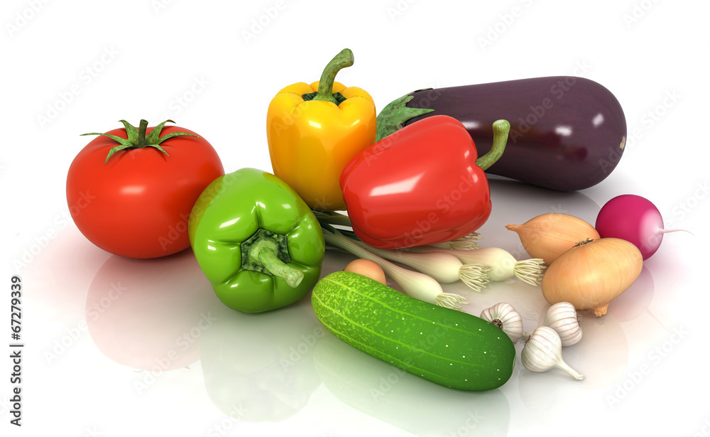 fresh vegetables with green leaves