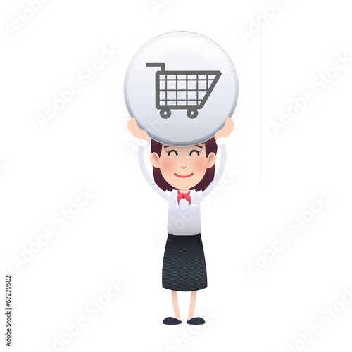 Business people with buttons web. Vector design.